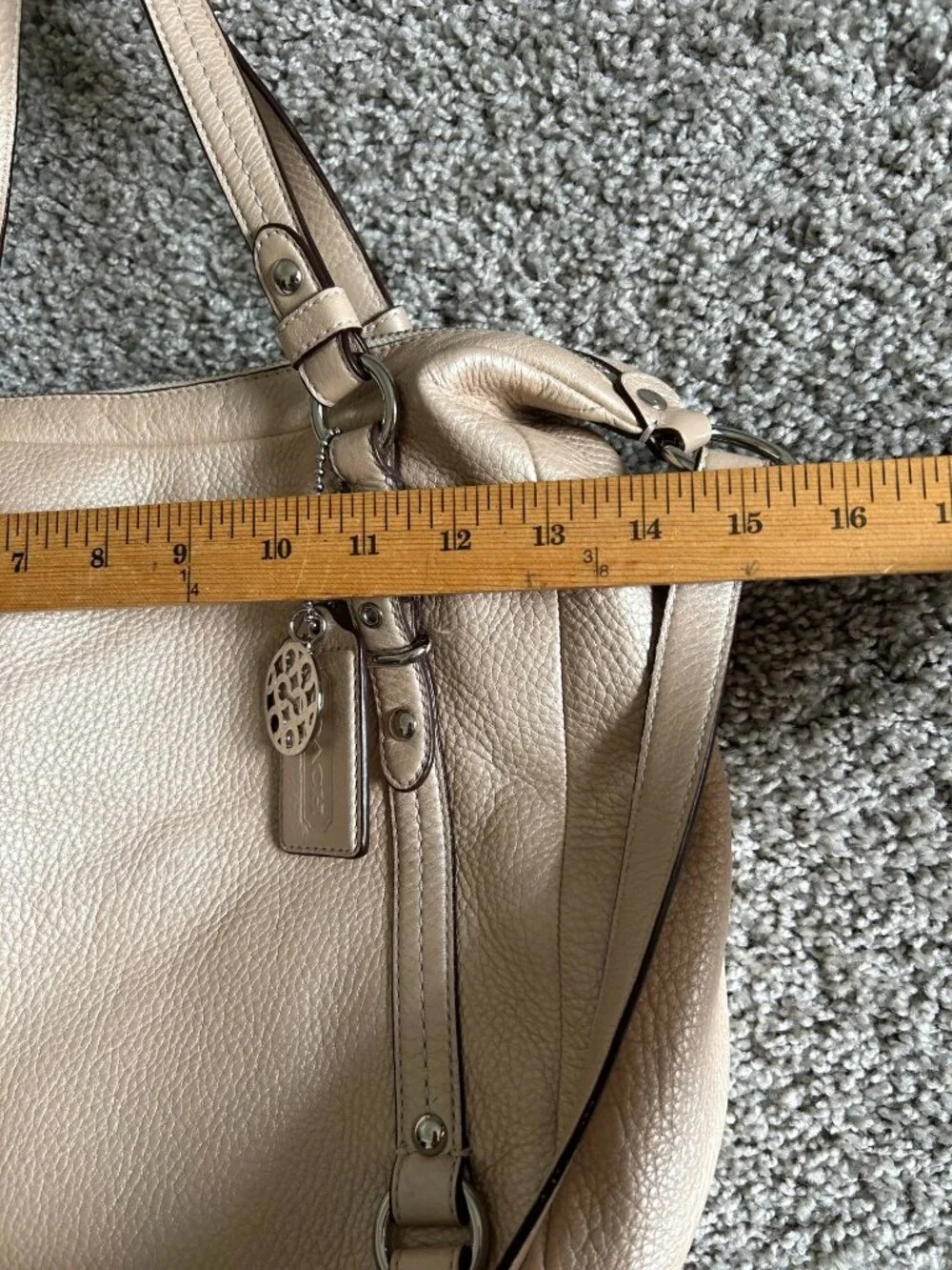 Y2K Coach Women's Pebbled Leather Satchel Handbag With Adjustable Strap